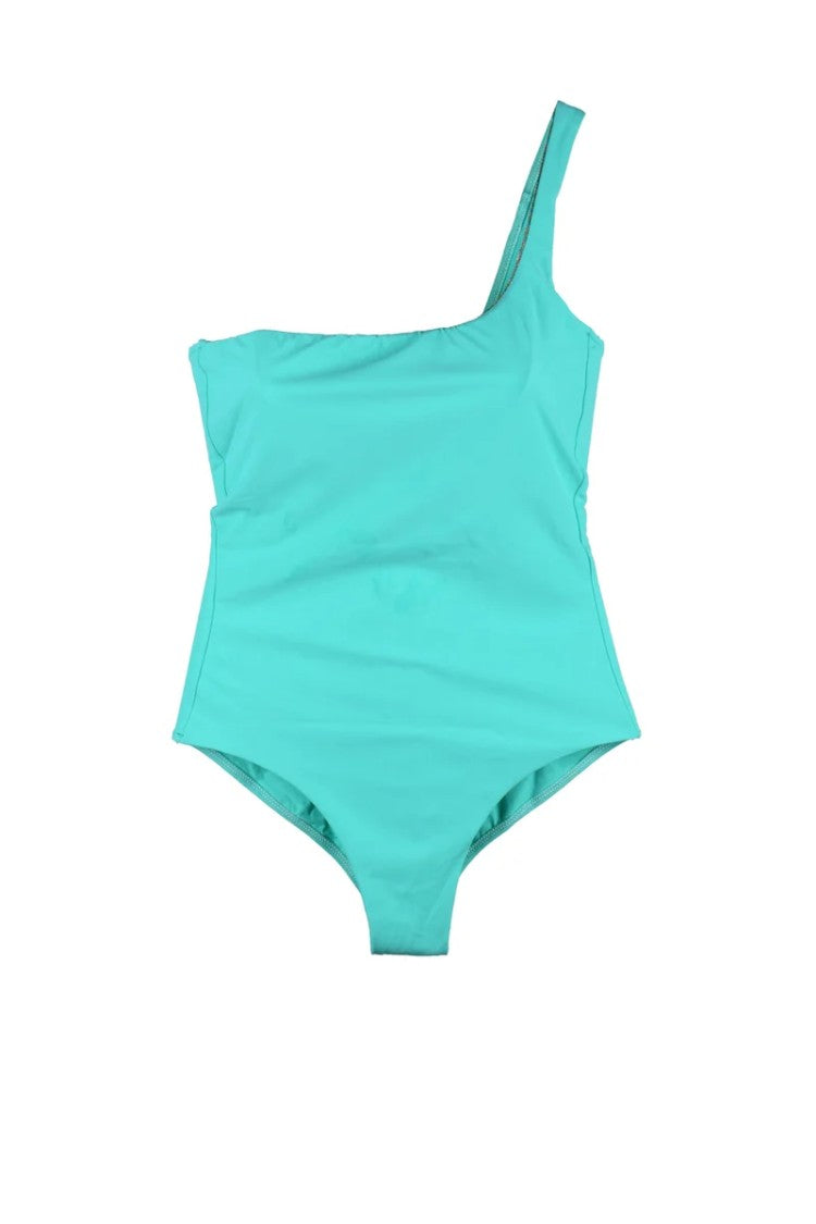 Sucrette One-Shoulder Green Swimsuit