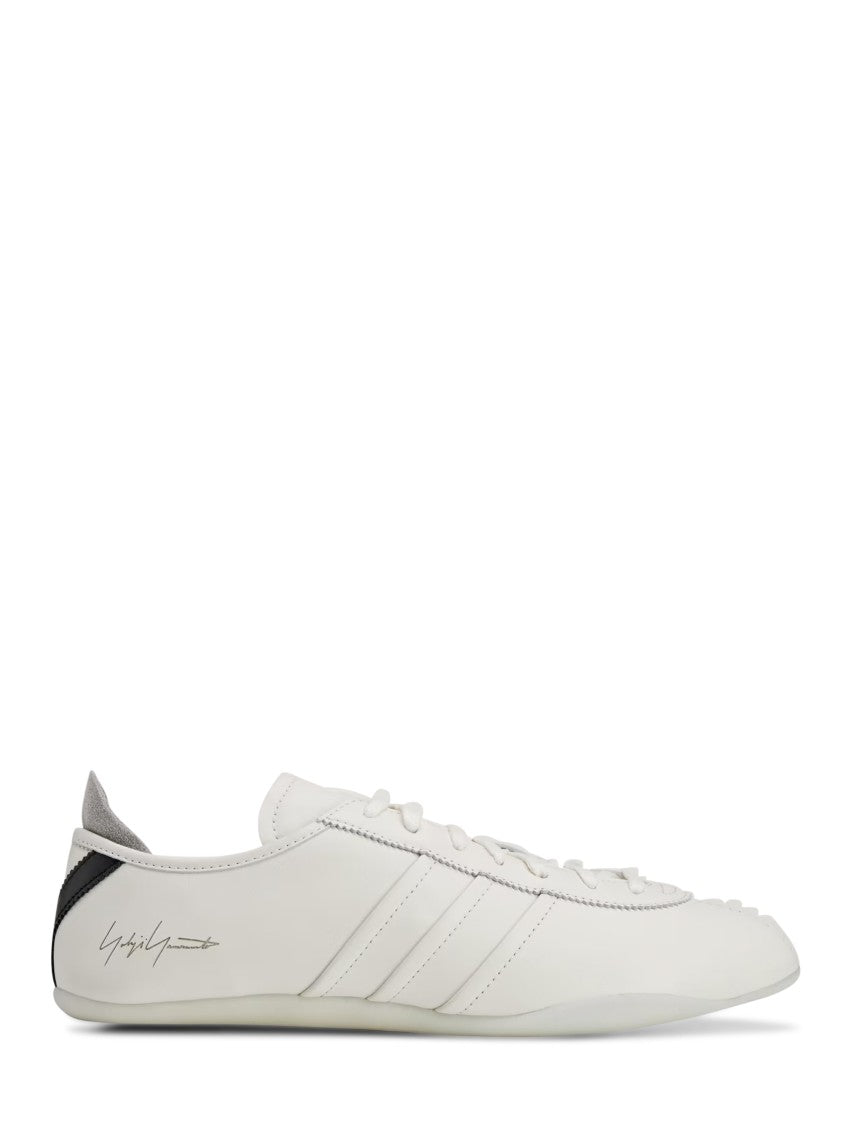 Y-3 White Leather Sneakers With Subtle Textile Accents