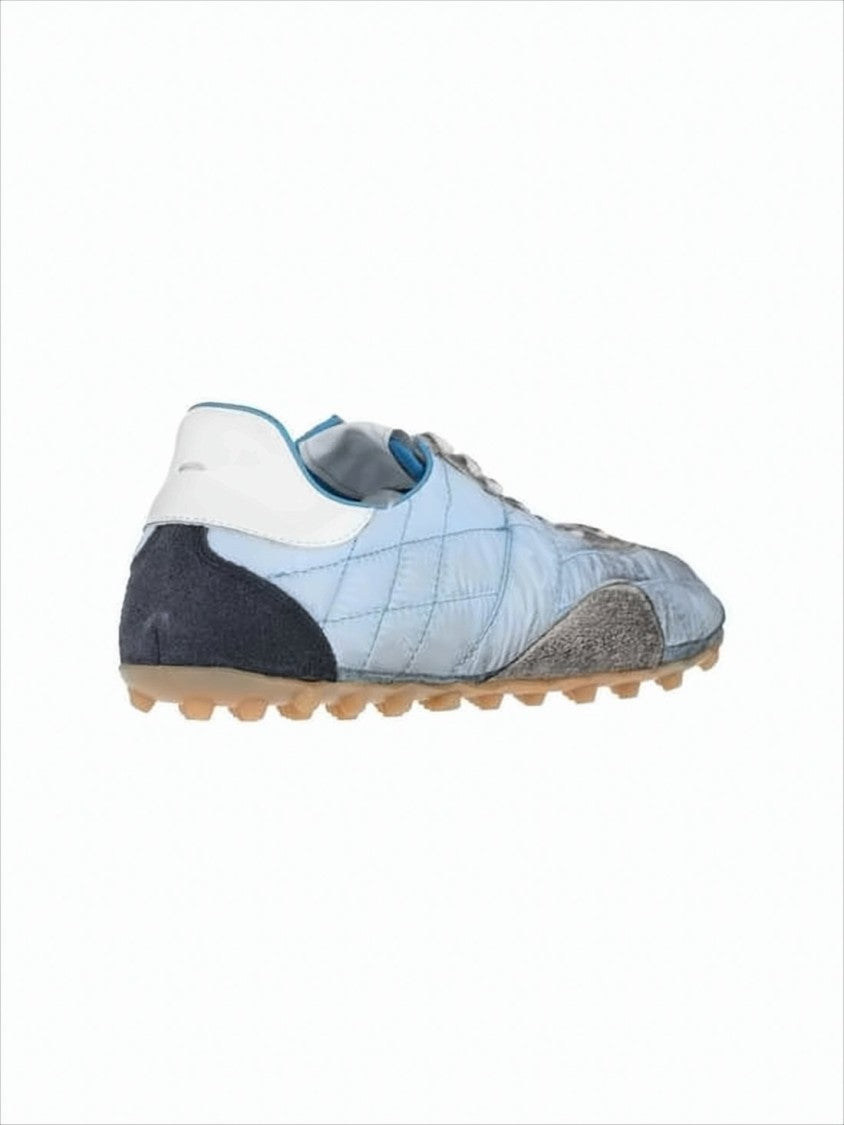 Maison Margiela Quilted Blue Sneakers With Suede Overlays
