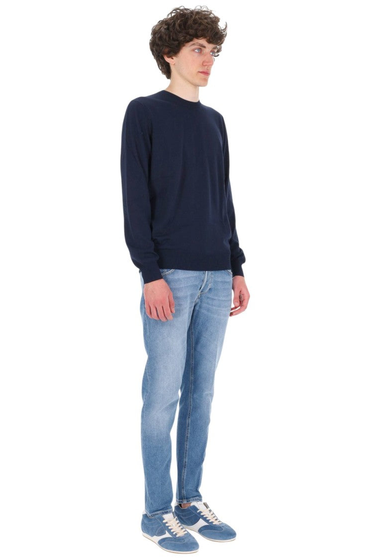 Barba Blue Pure Cotton Crewneck Sweater