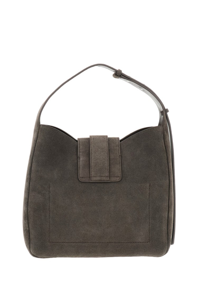Hogan Dark Brown H01x Hobo Vertical Suede Tote Bag