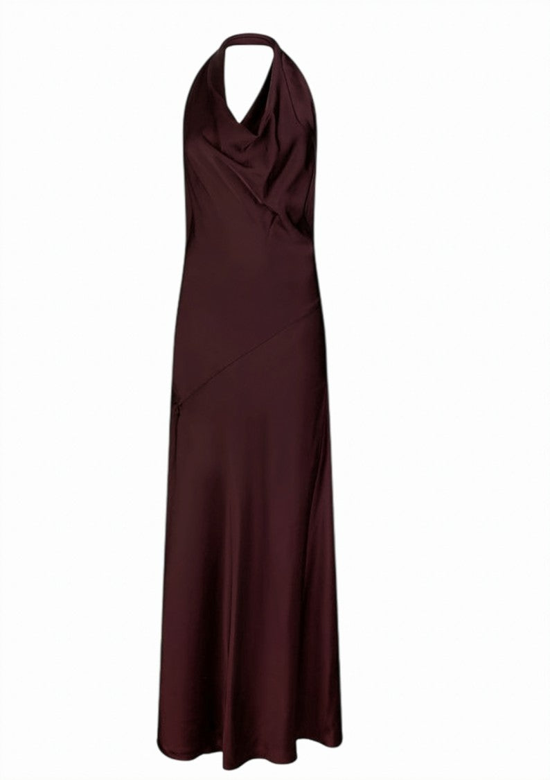 Liu Jo Long Viscose Satin Open Back Dress