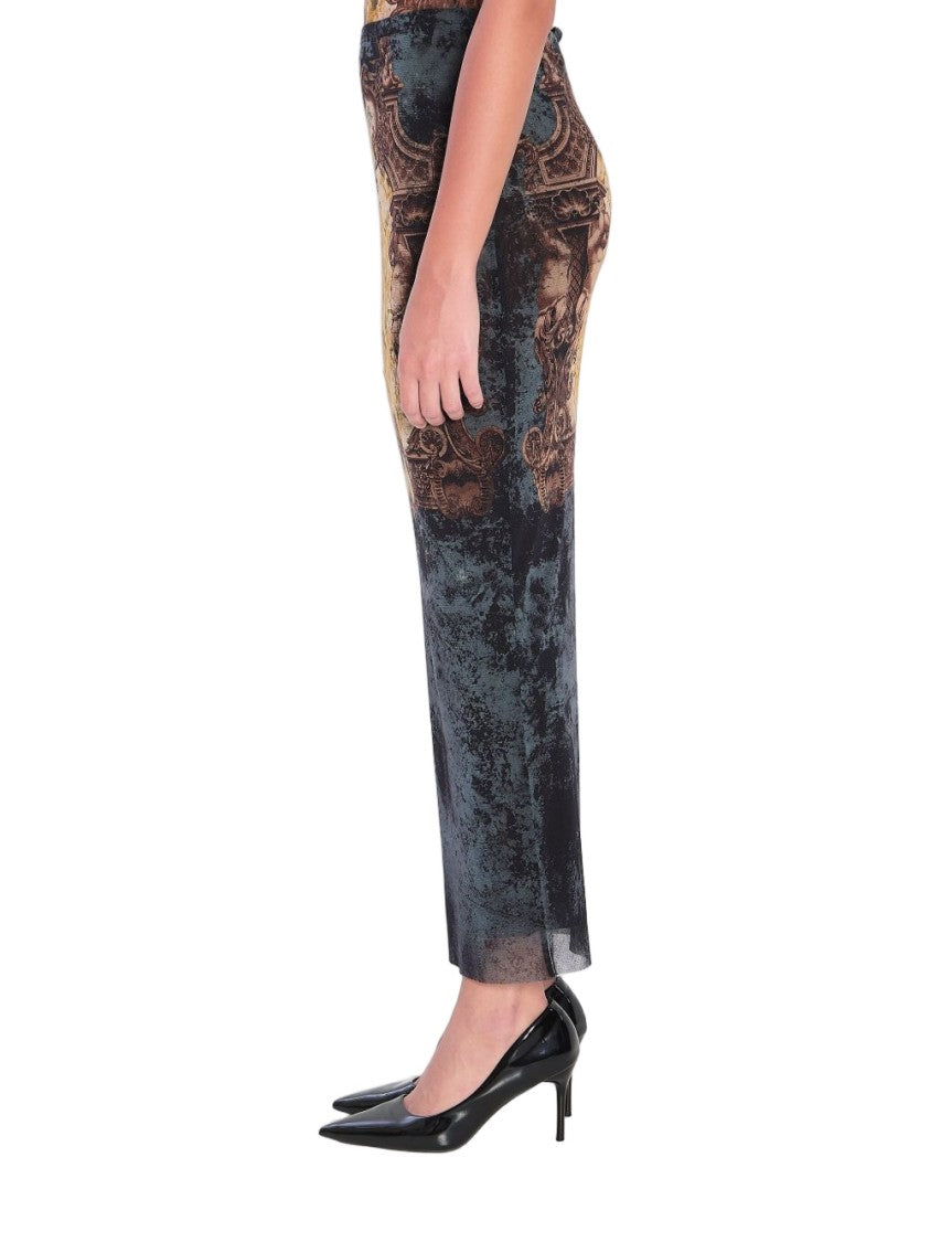Jean Paul Gaultier Long Skirt With Black Médaillon Print