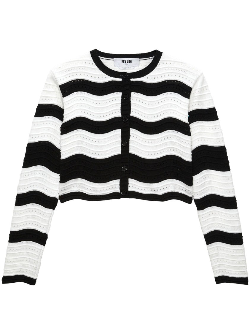 Msgm Cropped Black Sweater