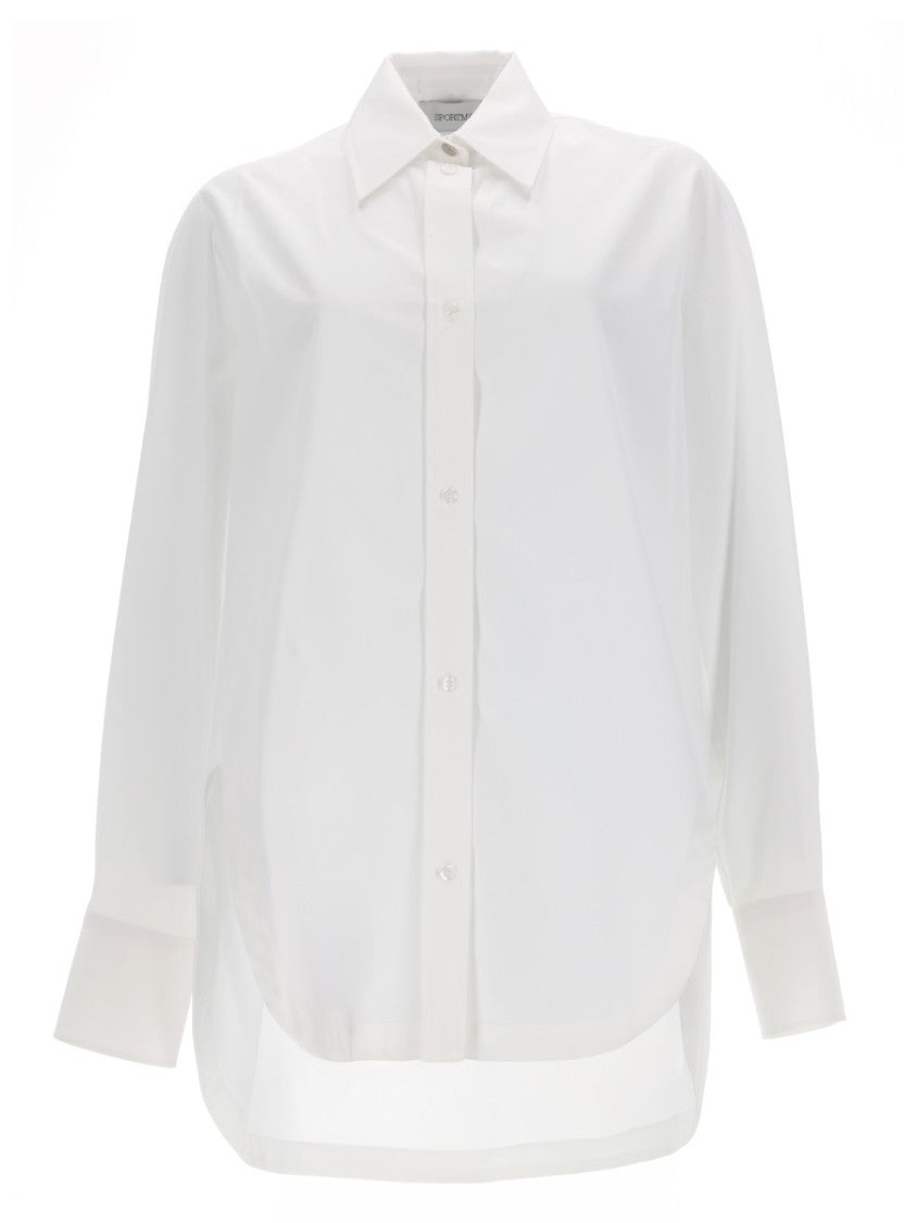Sportmax Relaxed White Poplin Kimono Shirt