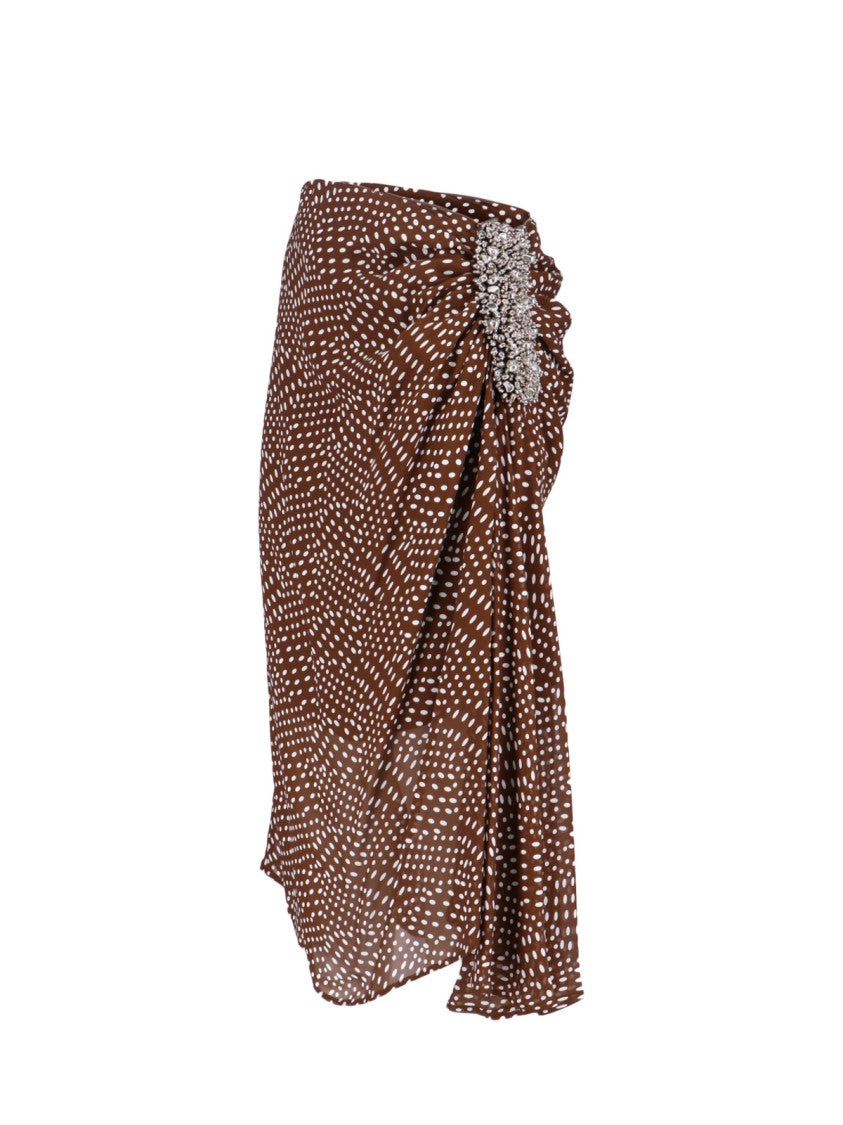 Dries Van Noten Midi Skirt With Irregular Polka Dot Print