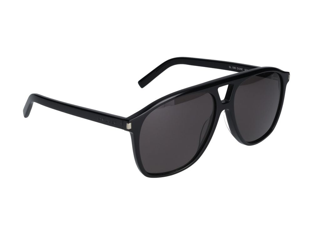 Saint Laurent Black Oversized Square Acetate Sunglasses