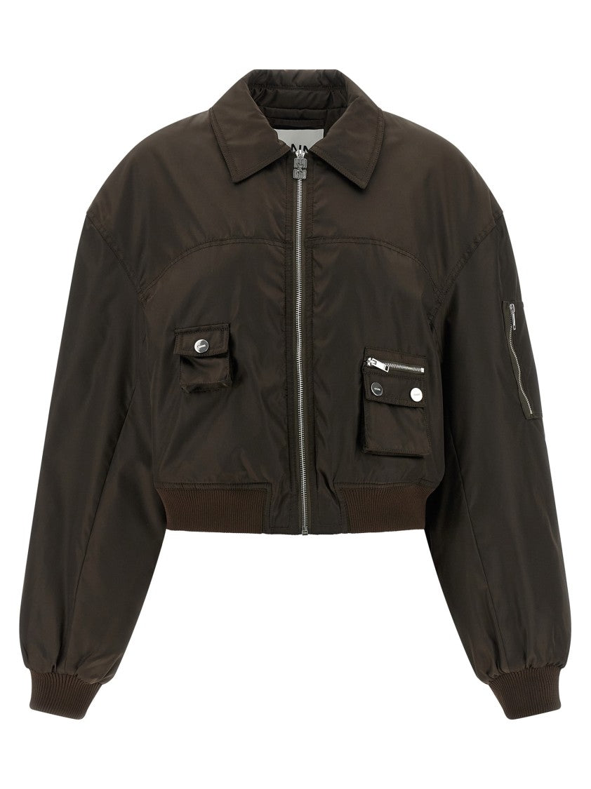 Ganni 'Duchesse Nylon' Bomber Jacket