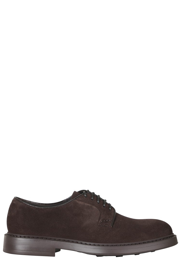 Doucal's Terre Rounded Toe Suede Derby Shoes