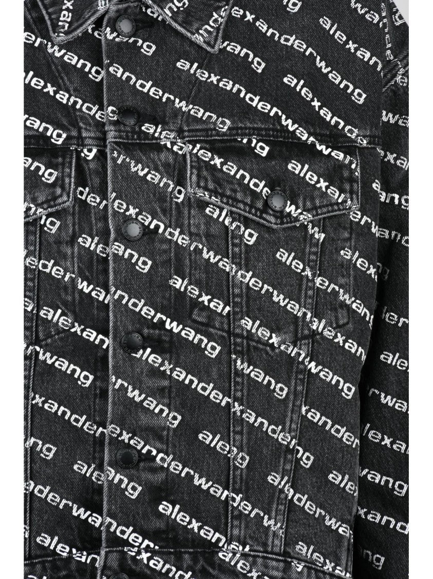 Alexander Wang Grey Cotton Logo Jacket