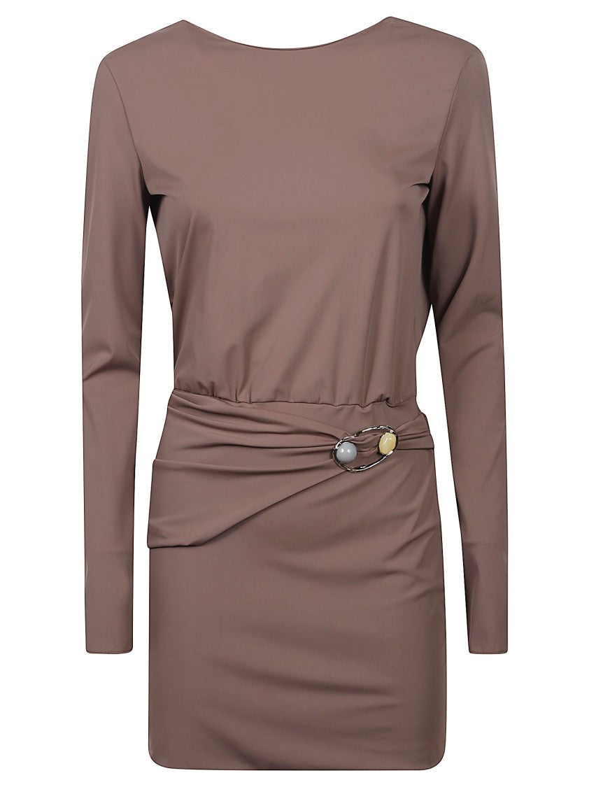 Hamoulet Fitted Minidress With Round Neckline