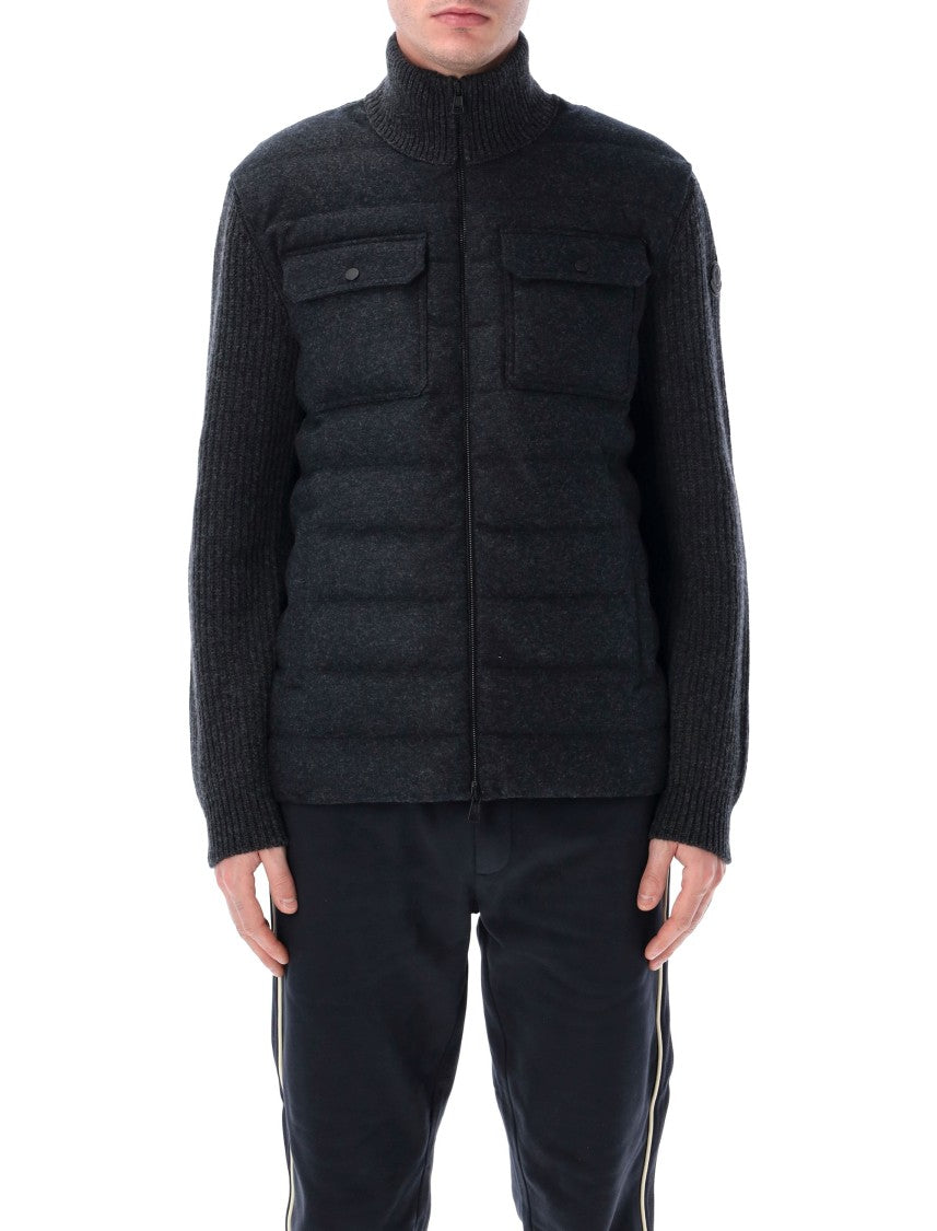 Moncler Padded Wool Zip-Up Cardigan