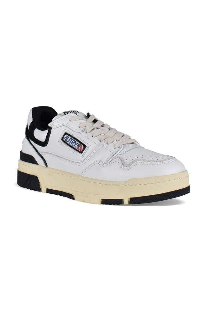 Autry White And Black Leather Clc Low-Top Sneakers