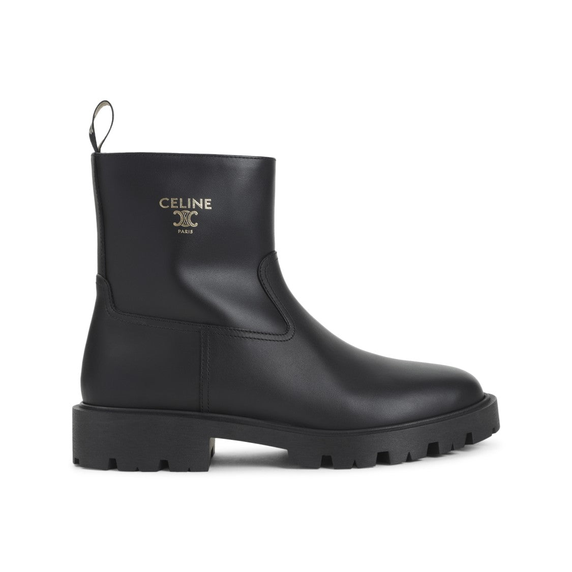 Celine Black Calf Leather Ankle Boots