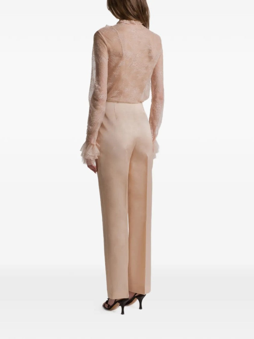 Alberta Ferretti Tailored Organza Pants With High Waist