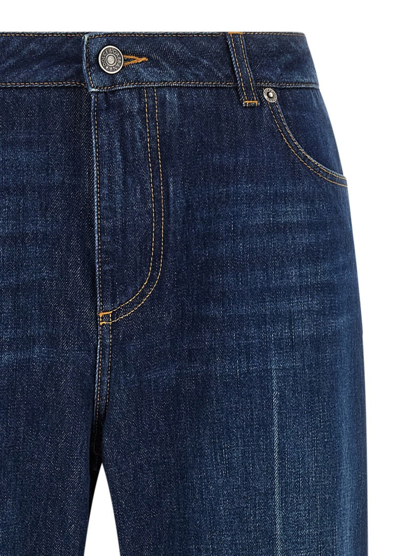 Dolce & Gabbana Stretched Pleated Trompe L'oeil Jeans