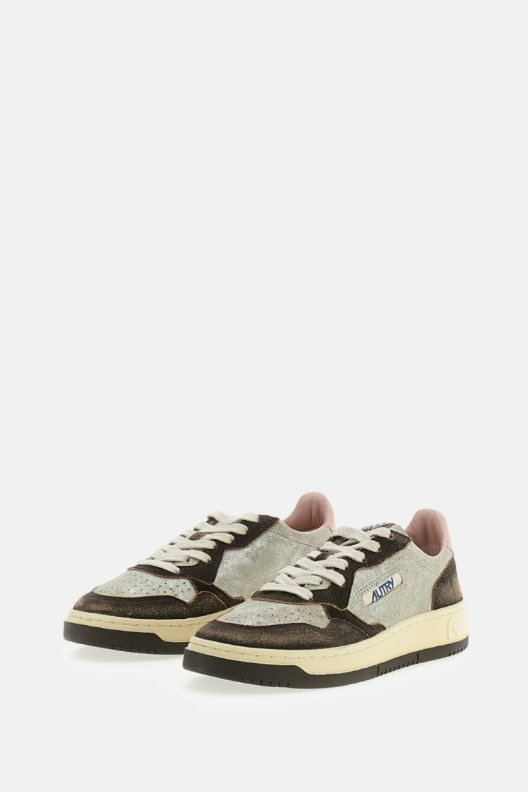 Autry Medalist Low Laminated Suede Sneakers