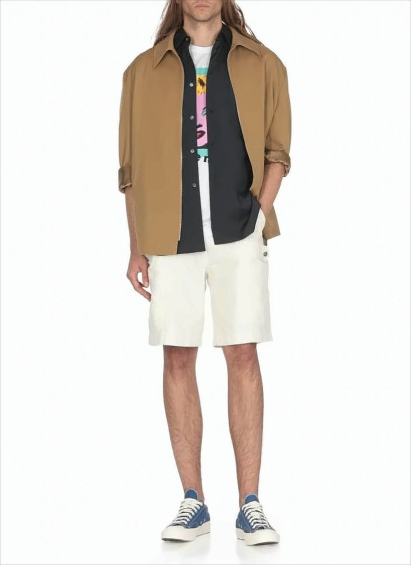 Comme Des Garçons Short-Sleeve Cotton Shirt With Classic Collar