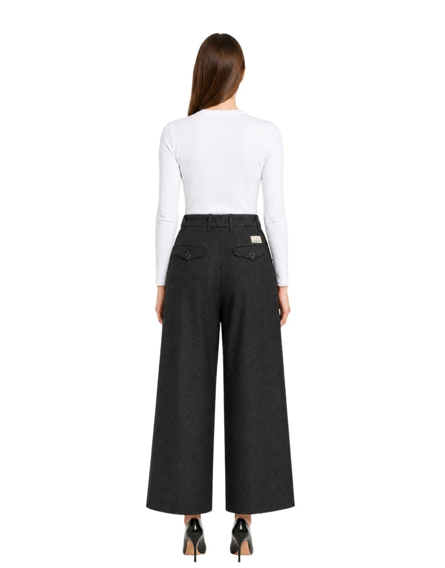Nine In The Morning Kette Rubino 2 Pleated Wool-Blend Wide-Leg Culotte