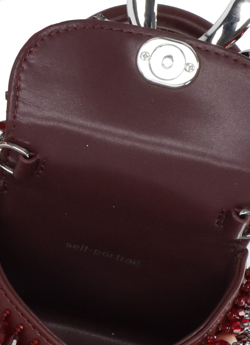 Self-Portrait Embellished Micro Bow Bag