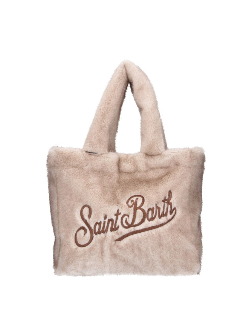 Mc2 Saint Barth Beige Colette Soft Fur Plush Faux Fur Tote Bag