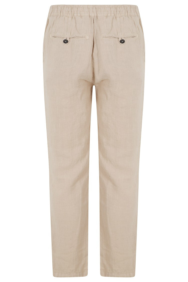 Roy Roger's Sand Portofino Drawstring Waist Linen Chino Pants