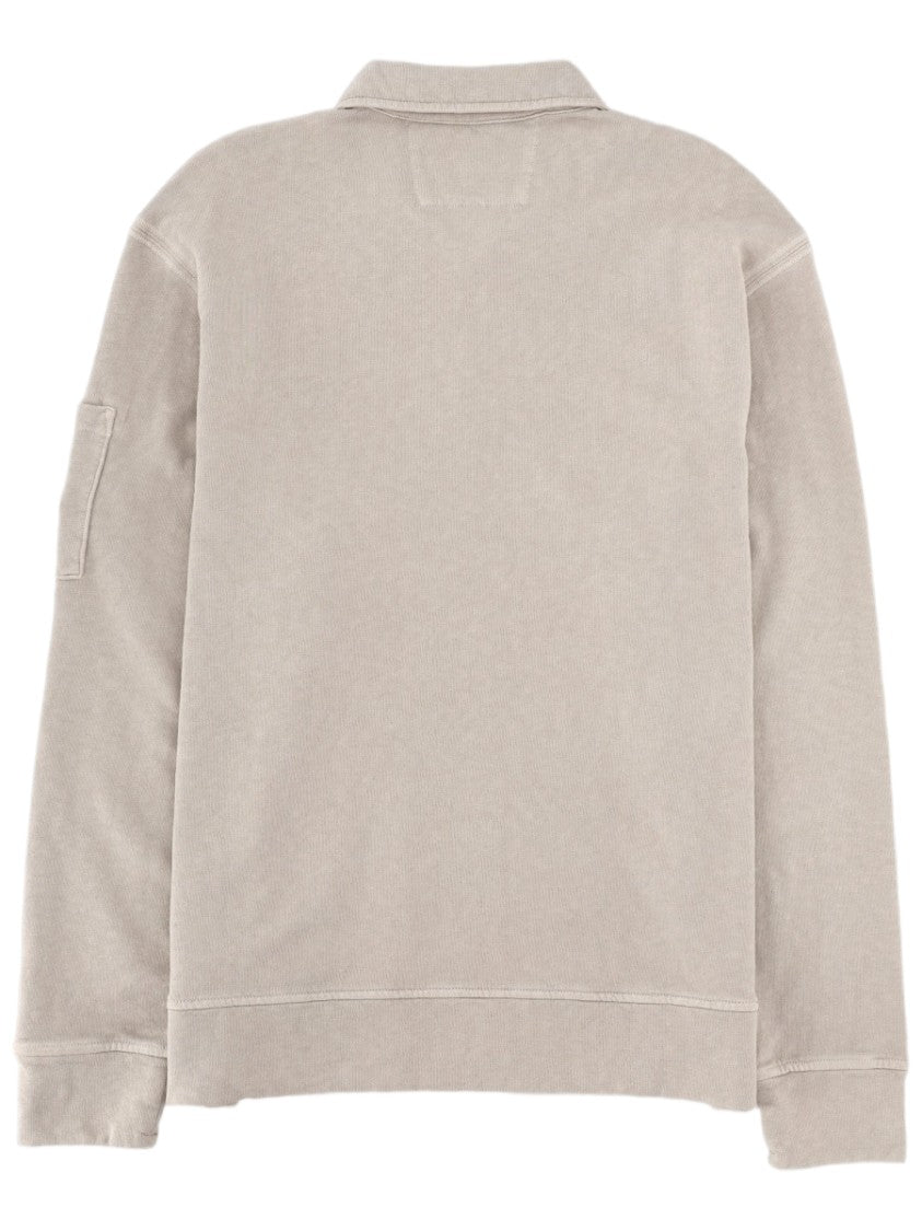 C.P. Company Beige Cotton Polo Collar Sweatshirt