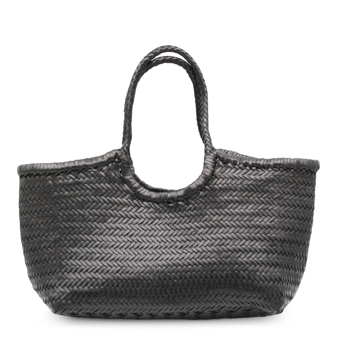 Dragon Diffusion Hand Woven Black Leather Nantucket Tote Bag
