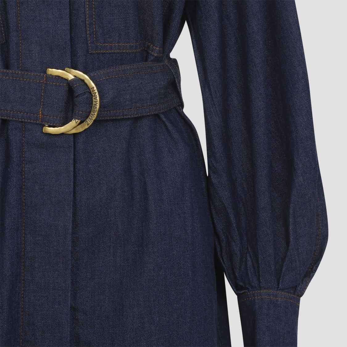 Zimmermann Ink Blue Cotton Denim Cargo Mini Dress