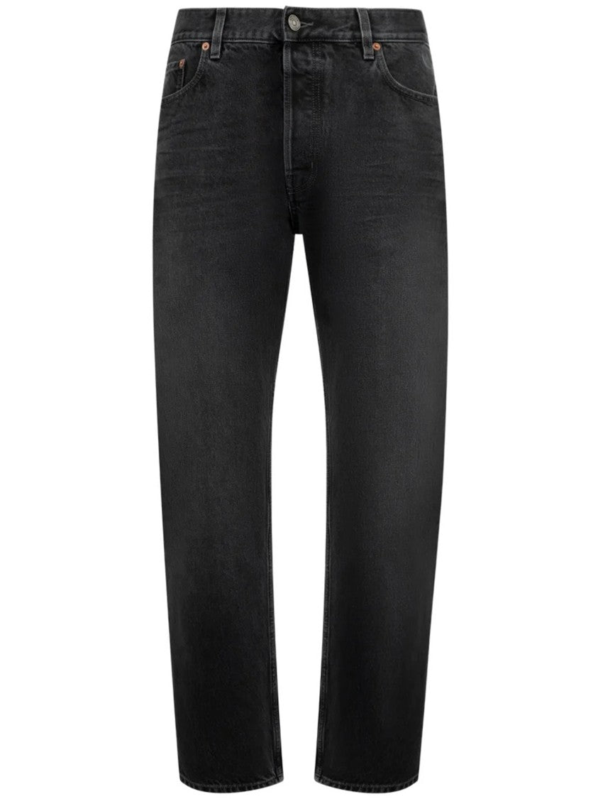 Saint Laurent Long Mick Black Straight-Leg Jeans