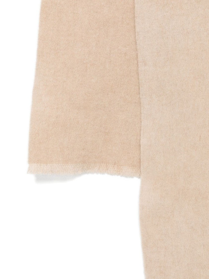 Jacquemus Beige Embroidered Logo Wool Cashmere Scarf