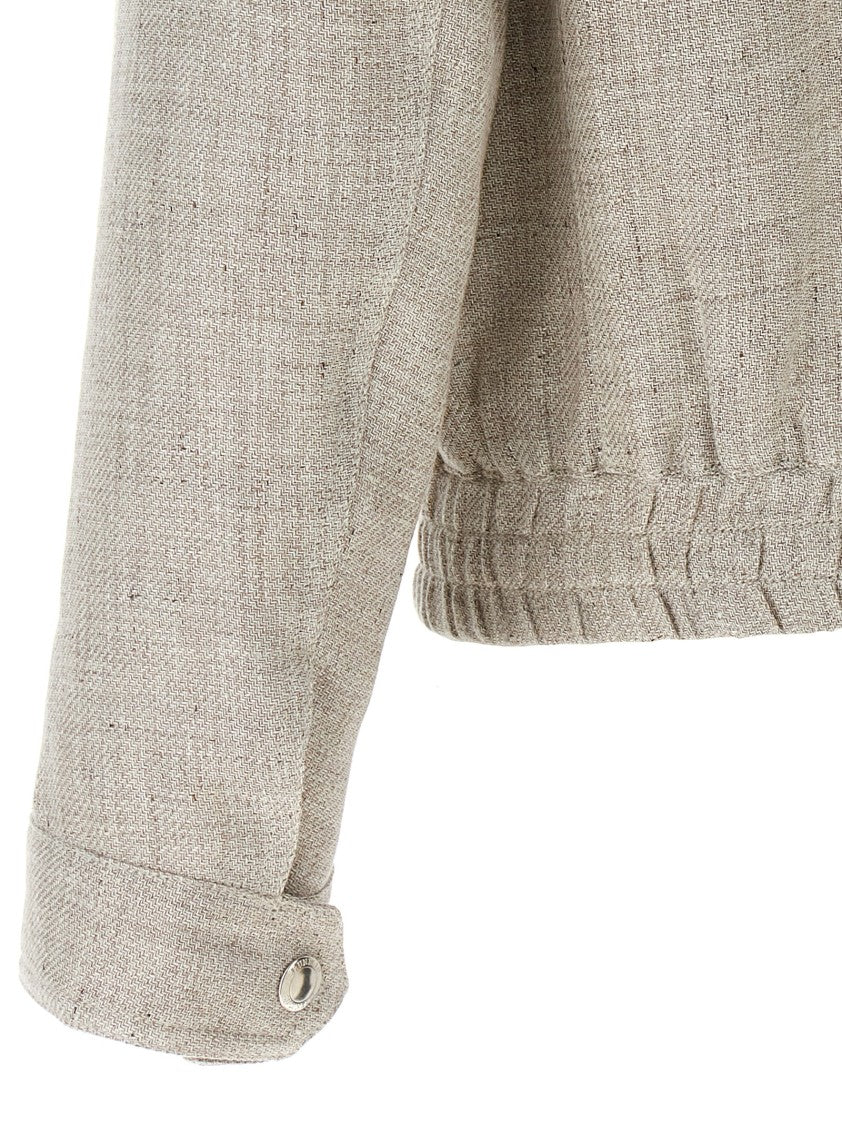 Brunello Cucinelli Diagonal Wool And Silk Bomber Jacket