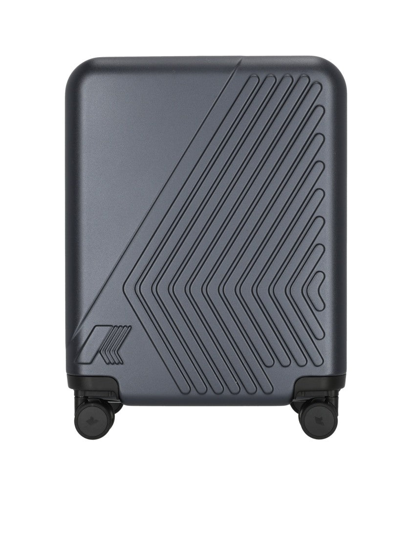 K-Way Compact Hard-Shell Trolley Case With Geometric Embossed Pattern