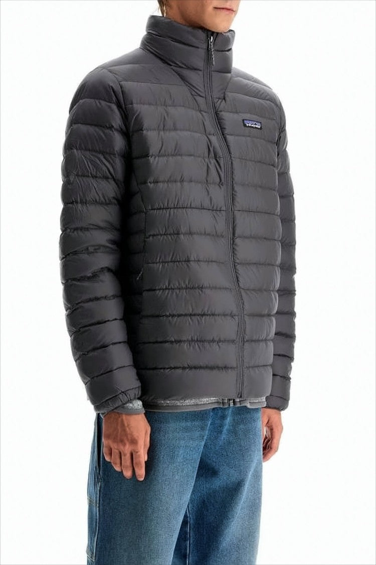 Patagonia Quilted Padded Jacket With High Collar And Logo Patch