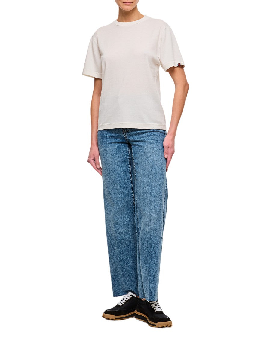 Extreme Cashmere Cotton-Cashmere Blend T-Shirt With Striped Hem Detail