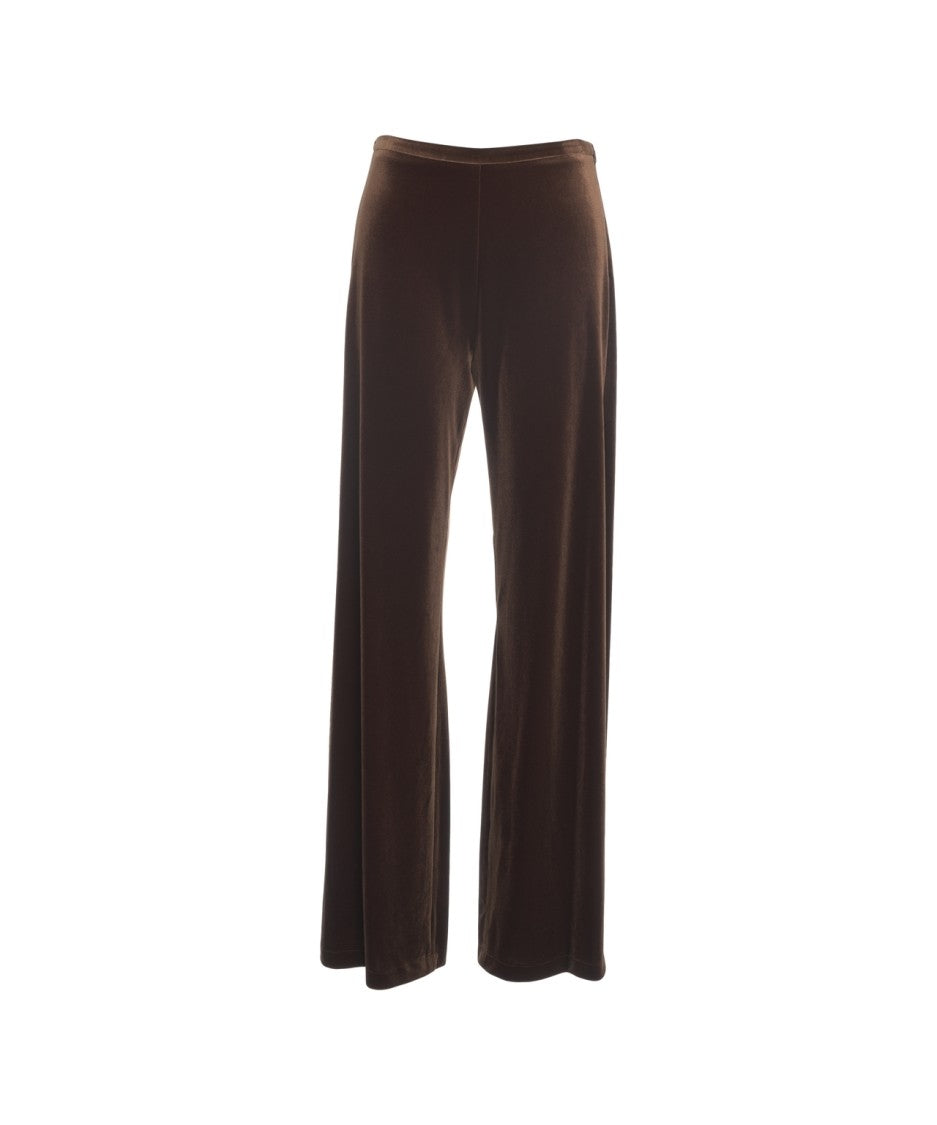 Gender Velvet Wide-Leg Trousers With Fluid Cut