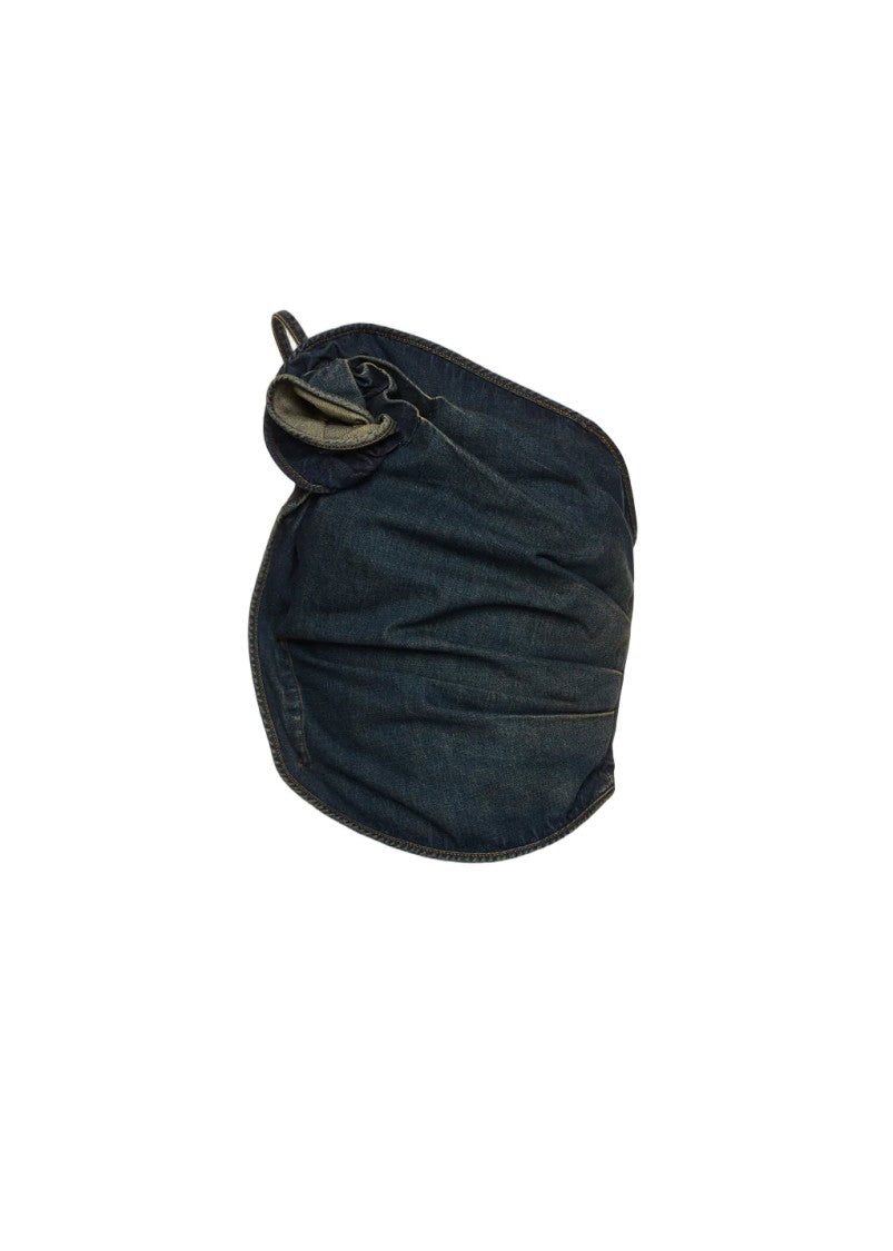 Magda Butrym One-Shoulder Denim Blouse With Draped Silhouette