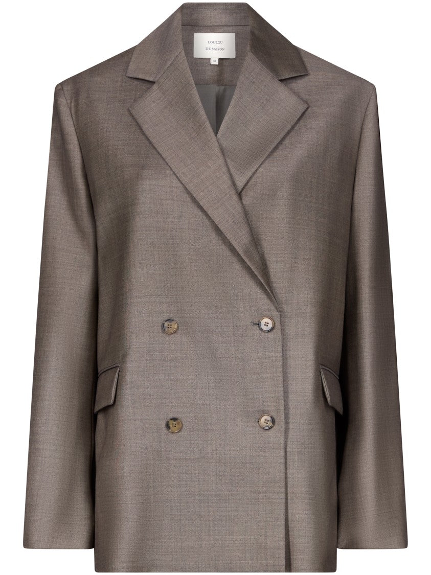 Loulou De Saison Double-Breasted Tailored Jacket With Notched Lapel
