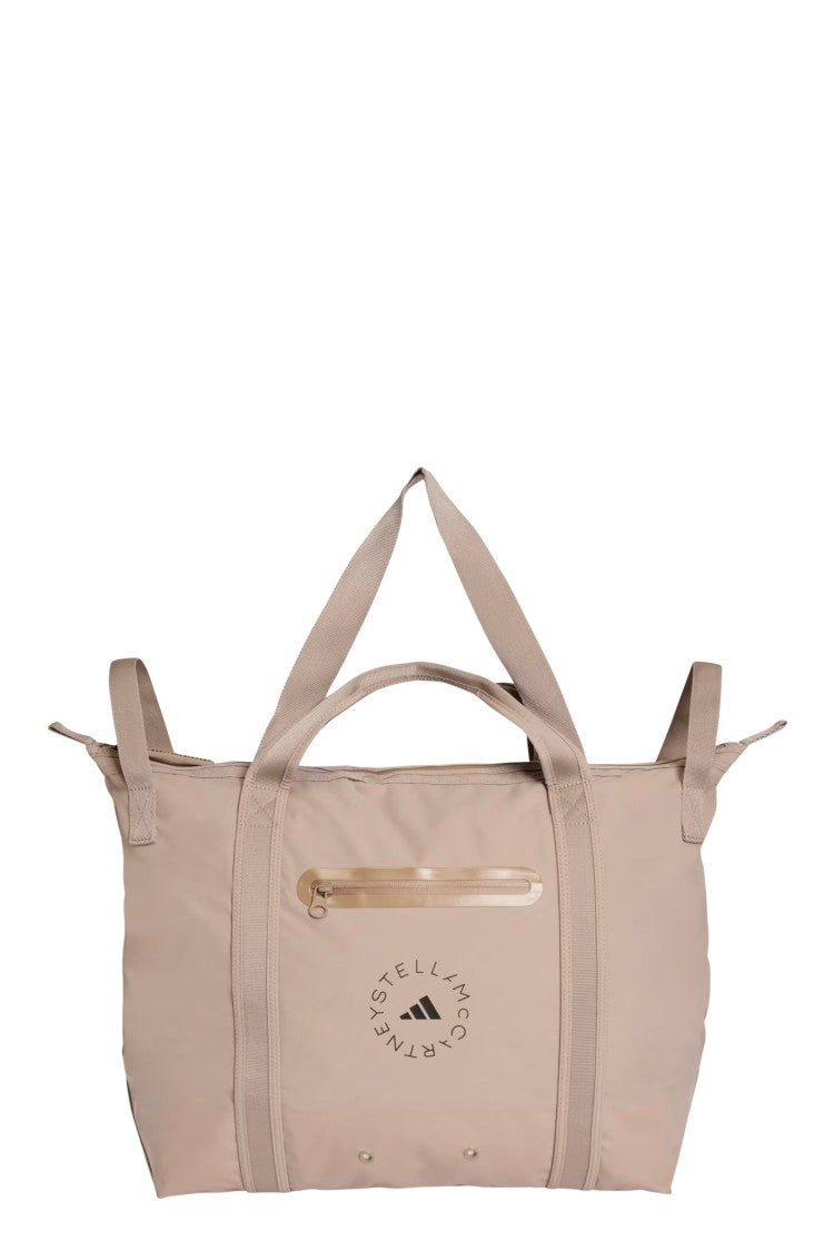 Adidas By Stella Mccartney Beige Logo Padded-Handles Laptop-Compartment Polyester Tote Bag