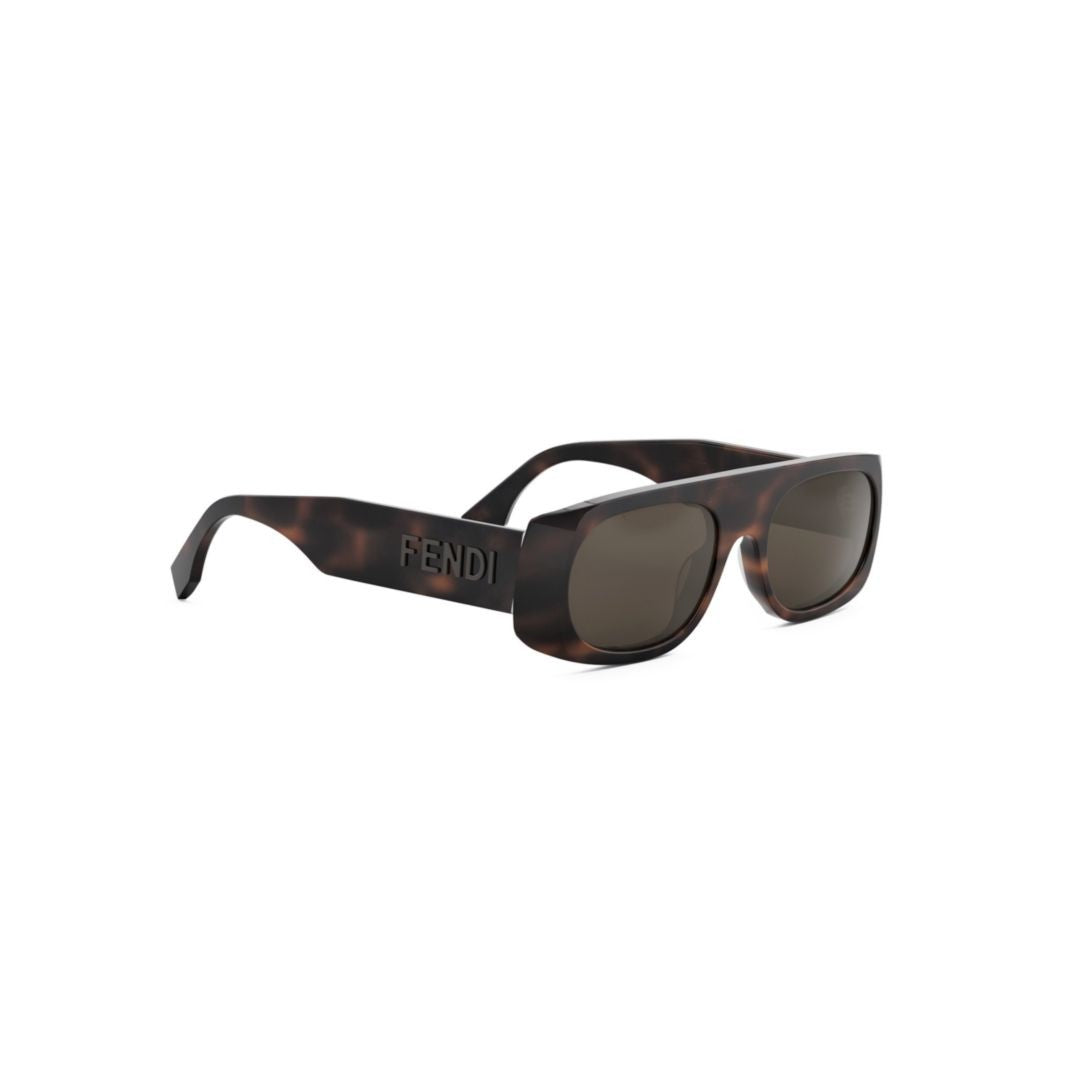 Fendi Fe40169i Rectangular Tortoiseshell Sunglasses