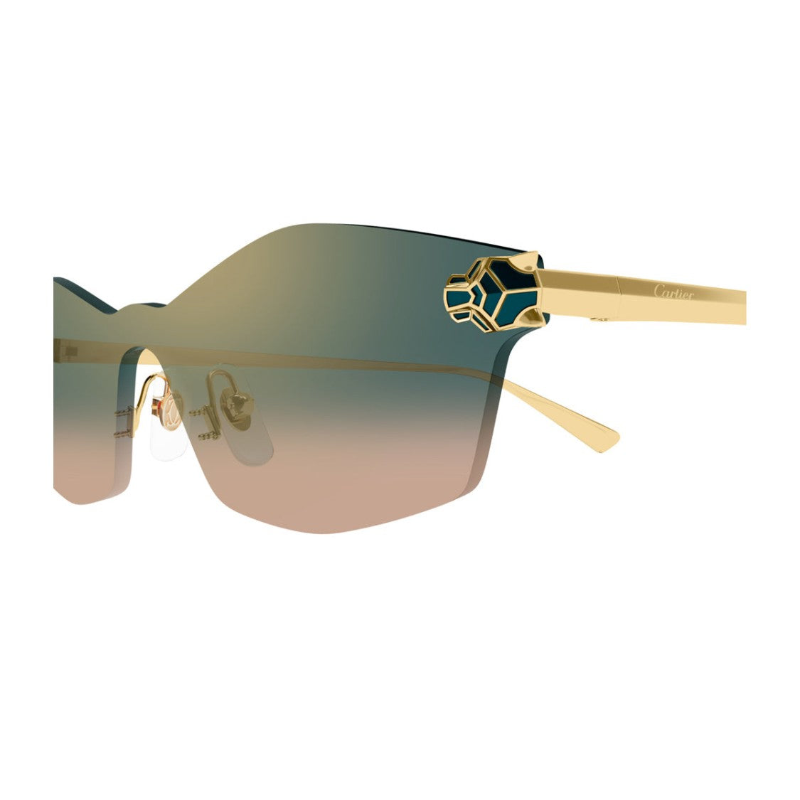 Cartier Panthère De Cartier Rimless Sunglasses With Gold Frame