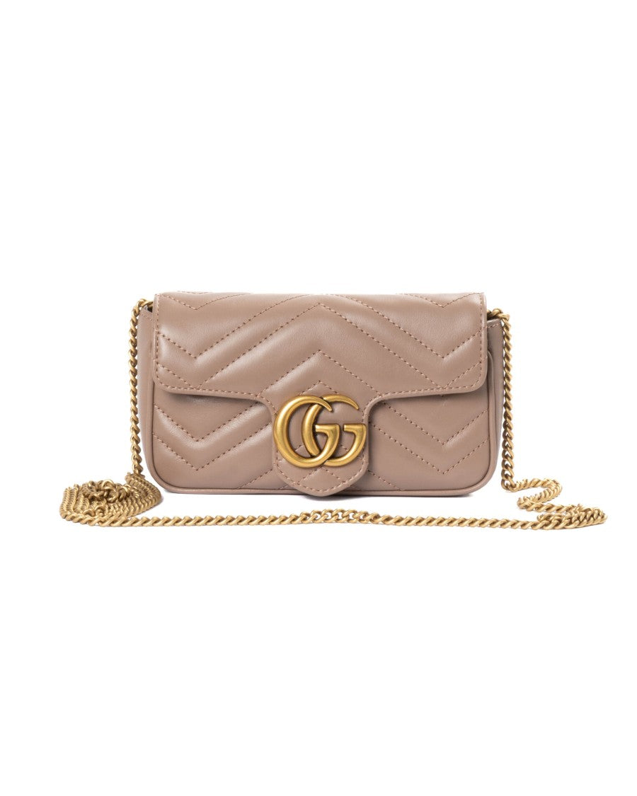 Gucci Matelassè Chevron Pattern Shoulder Bag With Gold-Tone Hardware