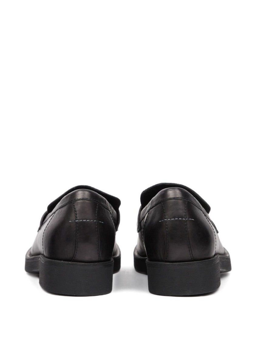 Mm6 By Maison Margiela Black Calf Leather Loafers