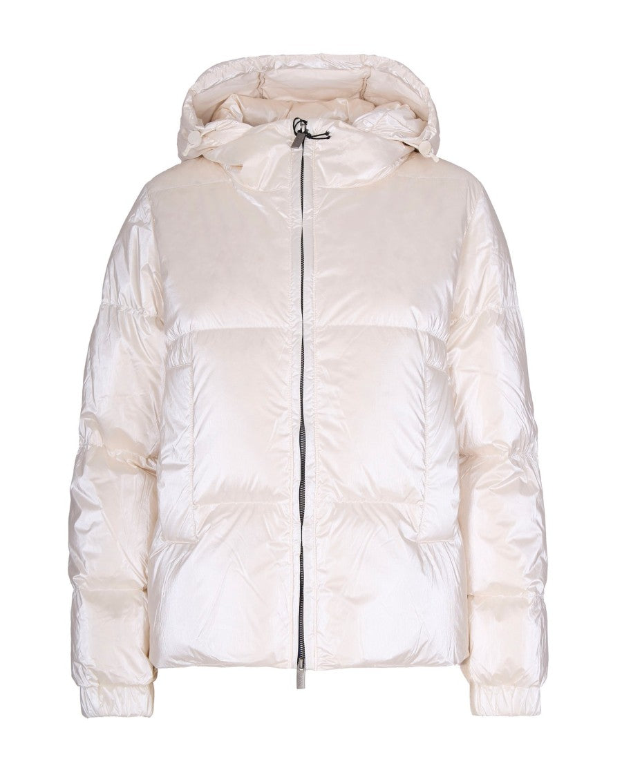 K-Way Quilted Down Jacket With Pearlescent Finish And Hood