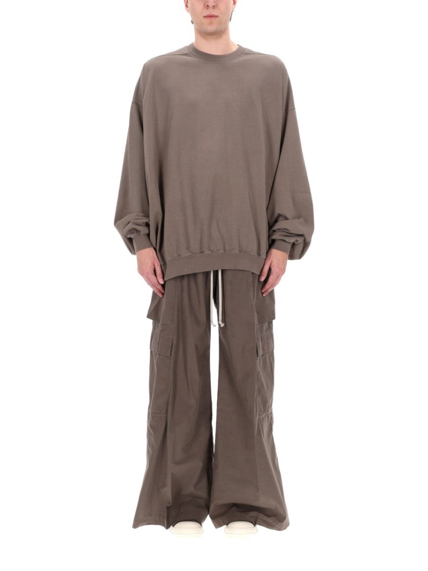 Drkshdw By Rick Owens Taupe Hun Crewneck Oversized Sweatshirt