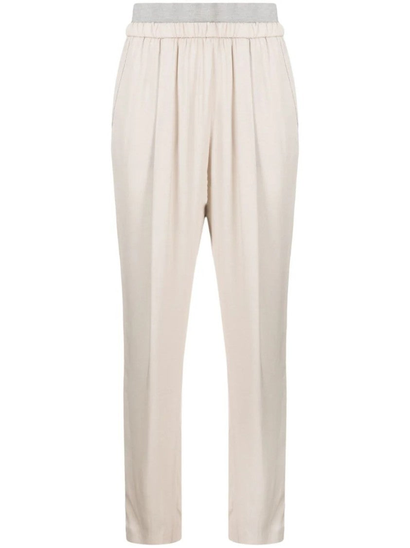 Fabiana Filippi High-Waisted Trousers With Pleated Detailing And Elastic Waistband
