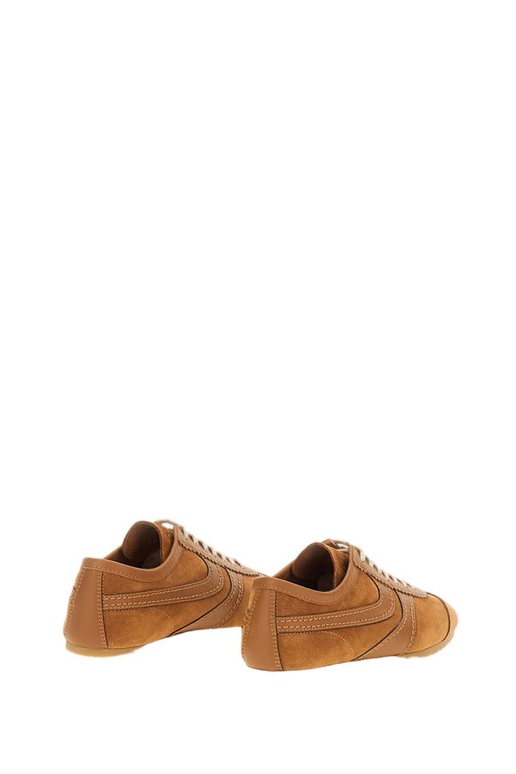 Dries Van Noten Light Brown Suede Low-Top Sneakers