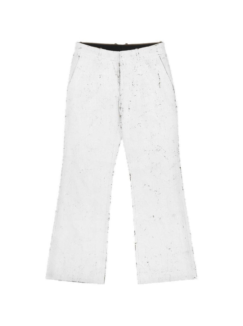 Mm6 By Maison Margiela Straight Leg Pants With Handpainted Treatment And Side Pockets
