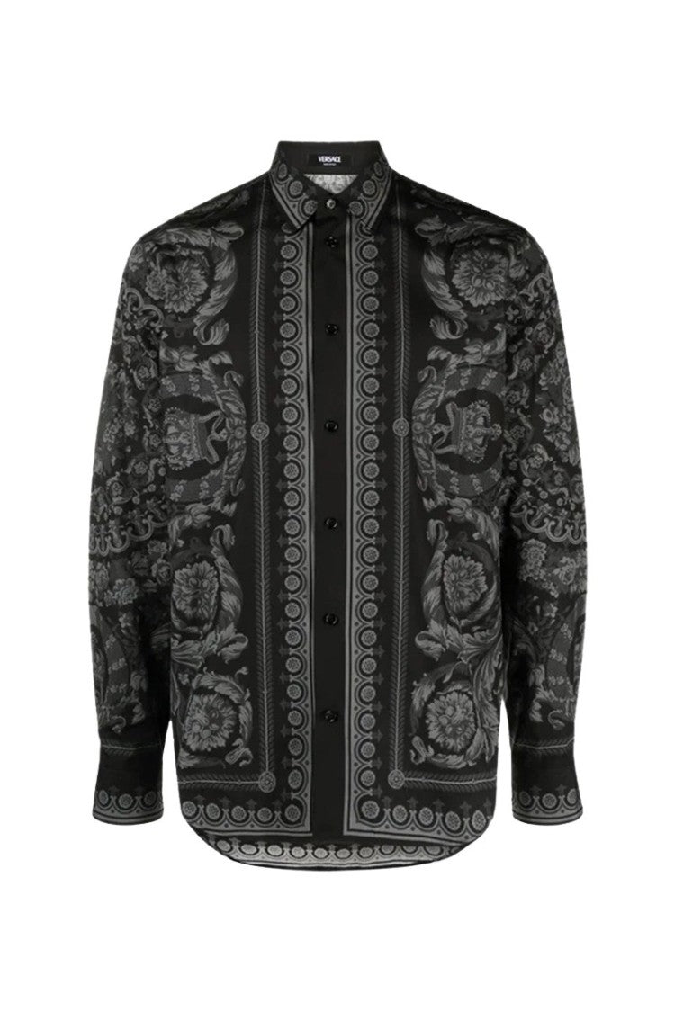 Versace Barocco Print Long-Sleeved Shirt