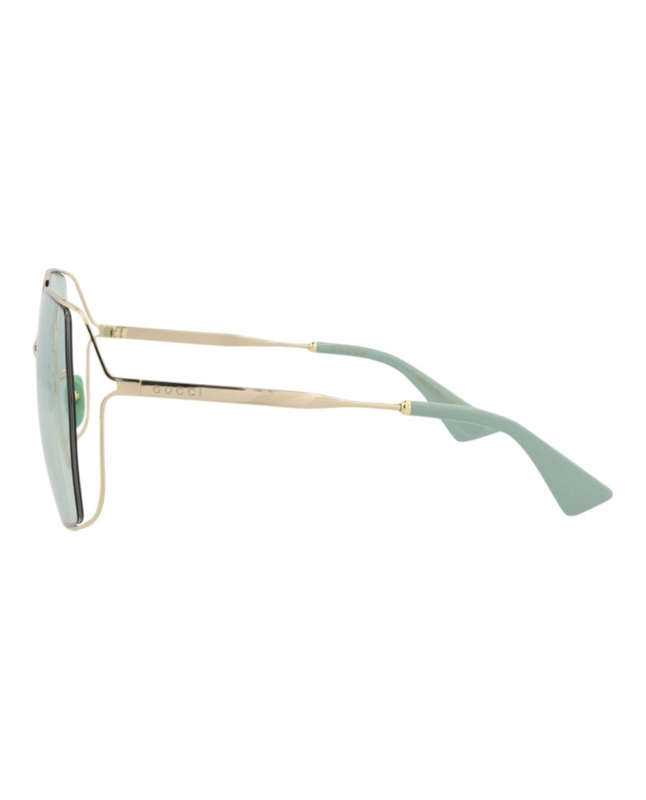 Gucci Square-Frame Metal Sunglasses